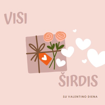 Visos širdys pink whimsical-color-block