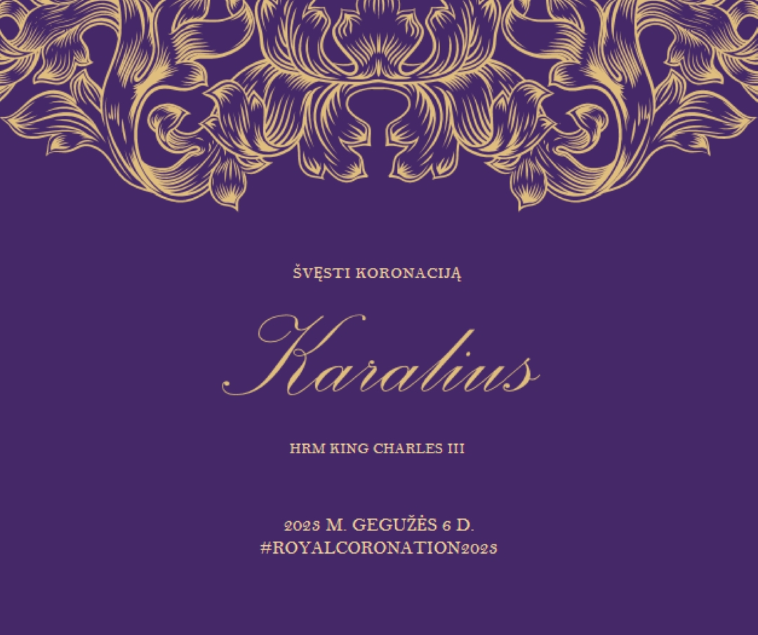 Karūnavimas tinka karaliui purple modern-simple