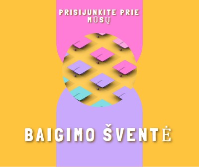 Prisijunkite prie mokyklos baigimo šventės yellow whimsical-color-block