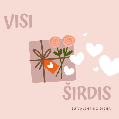 Visos širdys pink whimsical-color-block