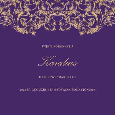 Karūnavimas tinka karaliui purple modern-simple