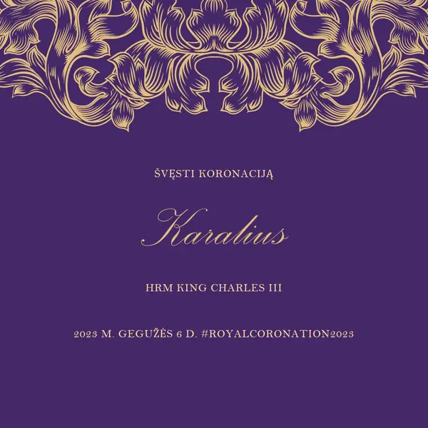 Karūnavimas tinka karaliui purple modern-simple