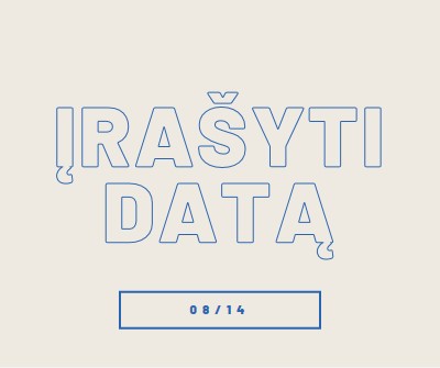 Mėlyna data gray whimsical-line