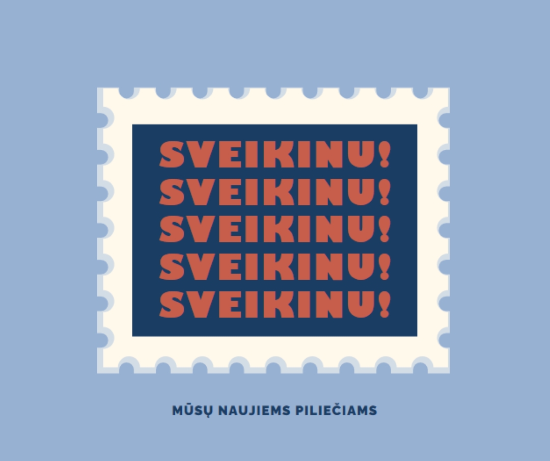 Sveikiname naujais mūsų piliečiais blue modern-simple