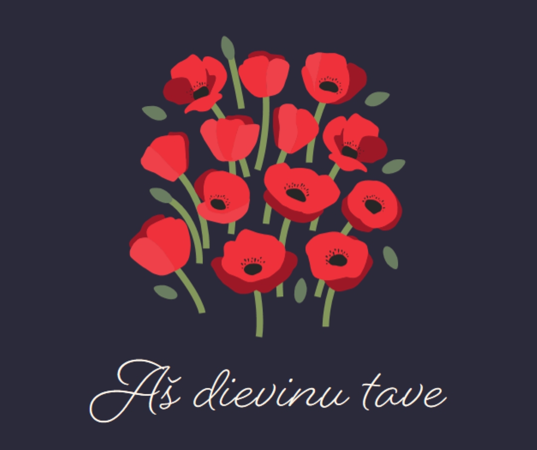 Aš dievinu tave black whimsical-line