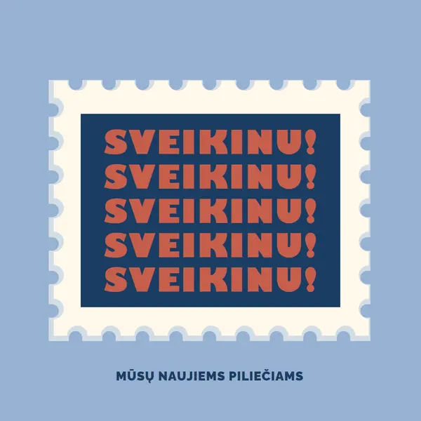 Sveikiname naujais mūsų piliečiais blue modern-simple