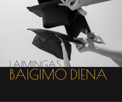 Laimingos baigimo dienos black modern-simple