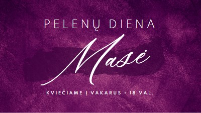 Pelenų masė trečiadienį purple modern-simple