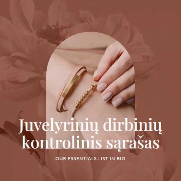 Juvelyrinių dirbinių kontrolinis sąrašas pink organic-boho