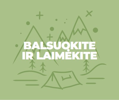 Balsuokite ir laimėkite green whimsical-line