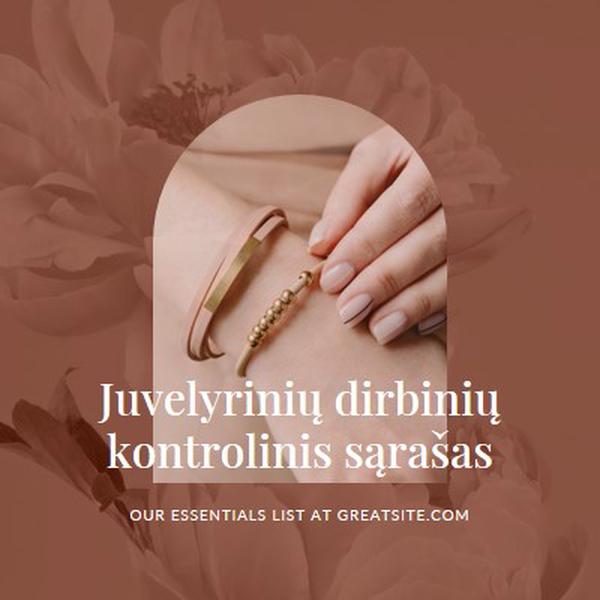 Juvelyrinių dirbinių kontrolinis sąrašas pink organic-boho