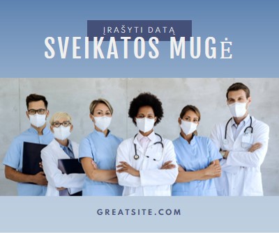 Sveikas gyvenimas blue modern-simple