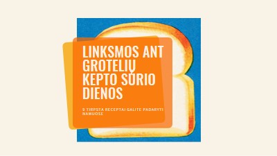 Linksmos ant grotelių kepto sūrio dienos orange modern-bold