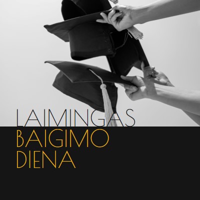 Laimingos baigimo dienos black modern-simple