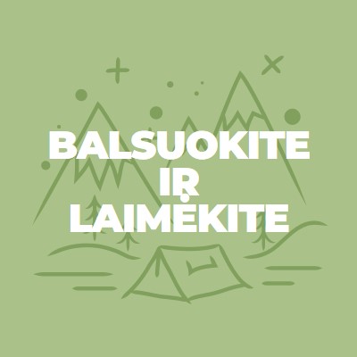 Balsuokite ir laimėkite green whimsical-line