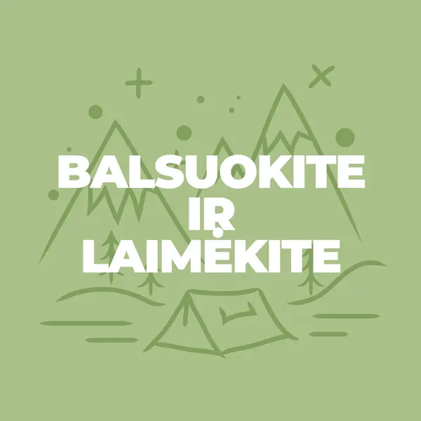 Balsuokite ir laimėkite green whimsical-line