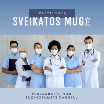 Sveikas gyvenimas blue modern-simple