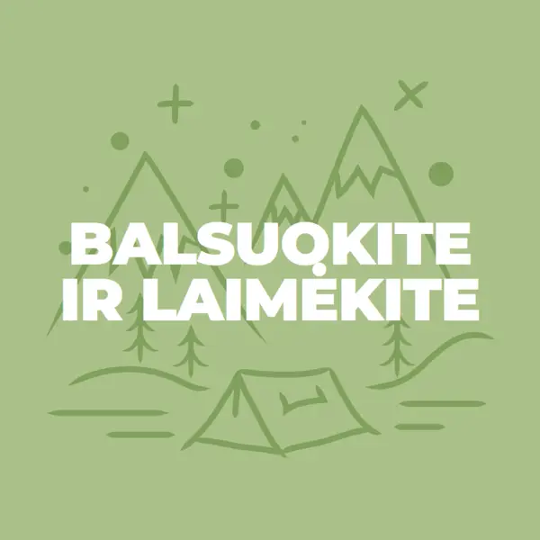 Balsuokite ir laimėkite green whimsical-line