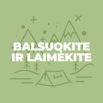 Balsuokite ir laimėkite green whimsical-line