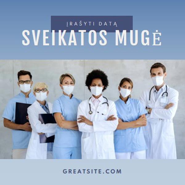 Sveikas gyvenimas blue modern-simple