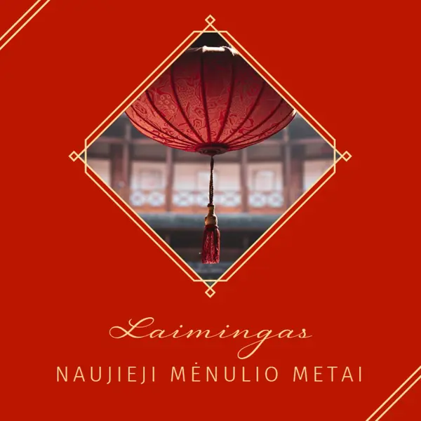 Švenčia Mėnulio Naujieji metai red modern-simple