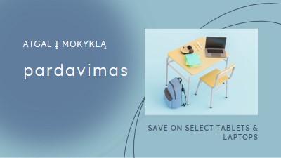 Grįžimas į mokyklą blue modern-simple