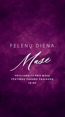 Pelenų masė trečiadienį purple modern-simple