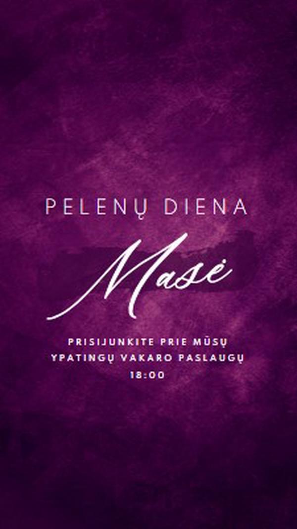 Pelenų masė trečiadienį purple modern-simple