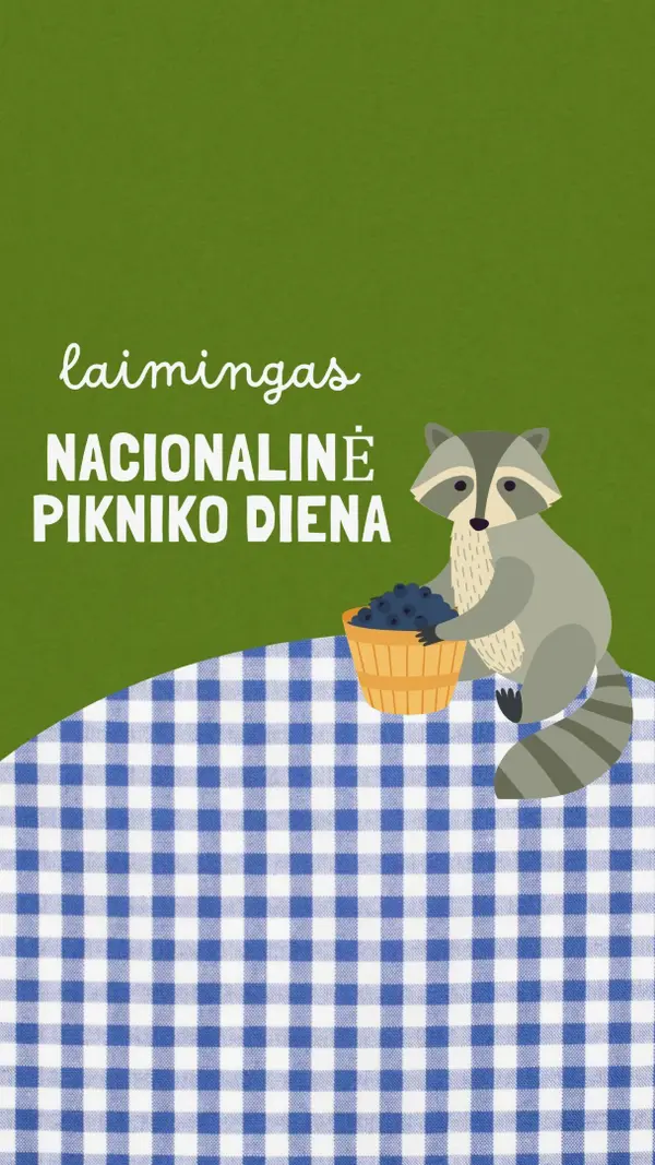 Laimingos nacionalinės pikniko dienos green whimsical-color-block