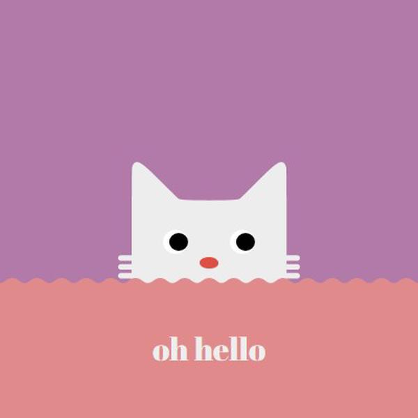 O, labas red cute,simple,cat,neutral,bright,fun