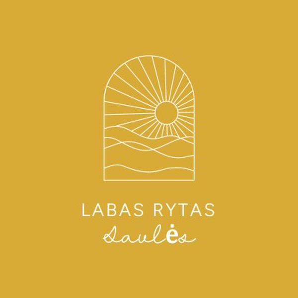 Labas rytas, saulė yellow modern,minimal,lines,simple,waves,sun