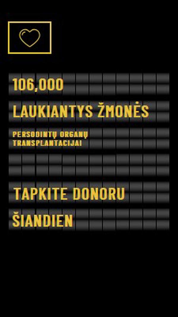 Tapkite organų donoru šiandien black modern-bold