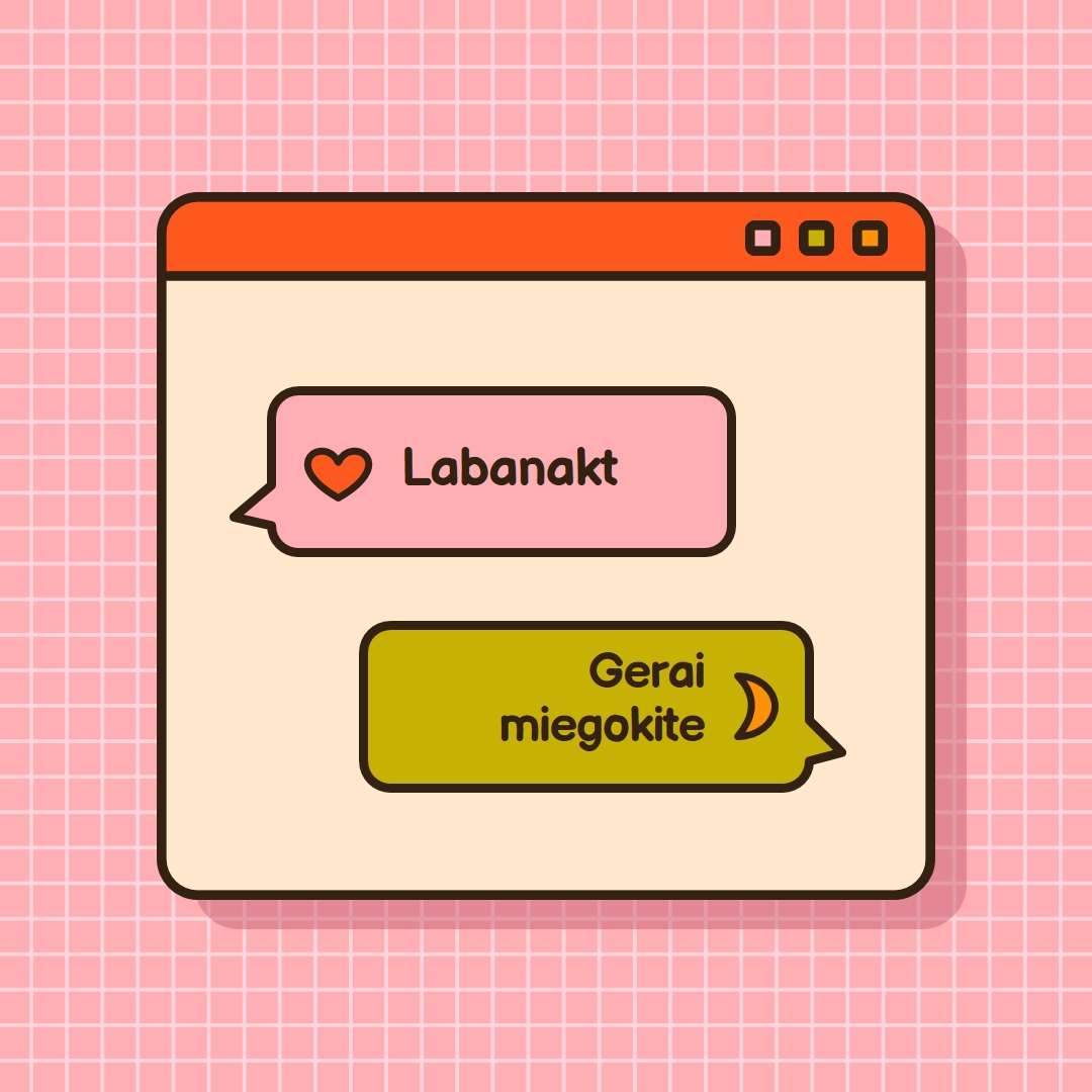 Labanakt, gerai miegok pink retro,graphic,message,speech-bubble,icon,motif,emoji,