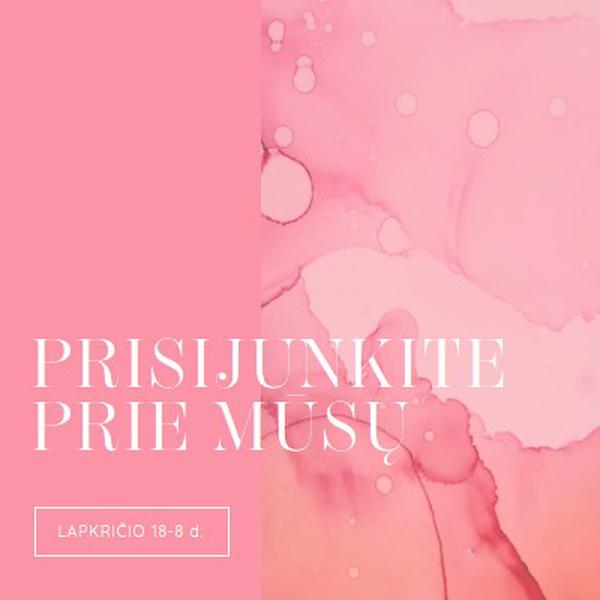 Prisijunkite prie mūsų įvykiui pink elegant,clean,watercolor,classic,simple,minimal