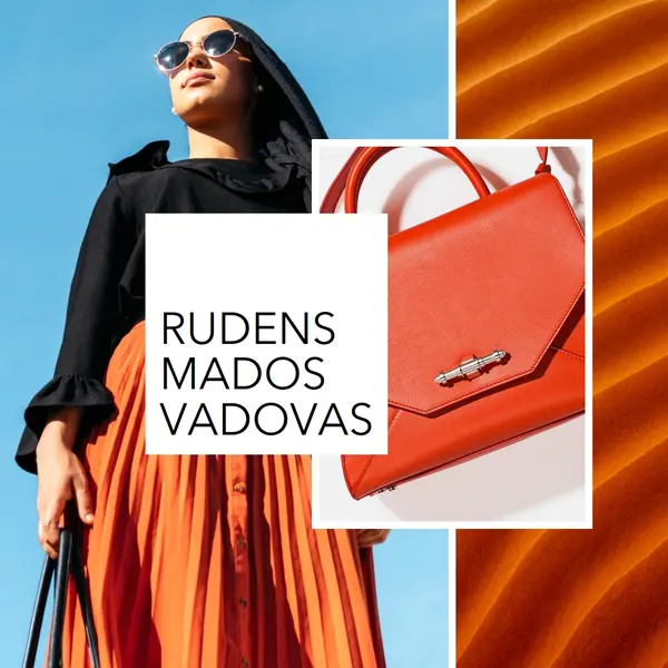 Rudens mados vadovas orange modern,bold,collage
