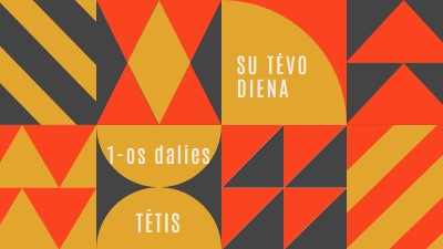 Numeris vienas tėtis orange modern-geometric-&-linear