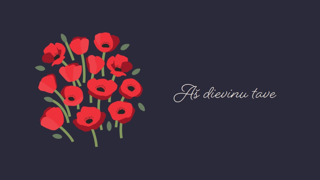 Aš dievinu tave black whimsical-line