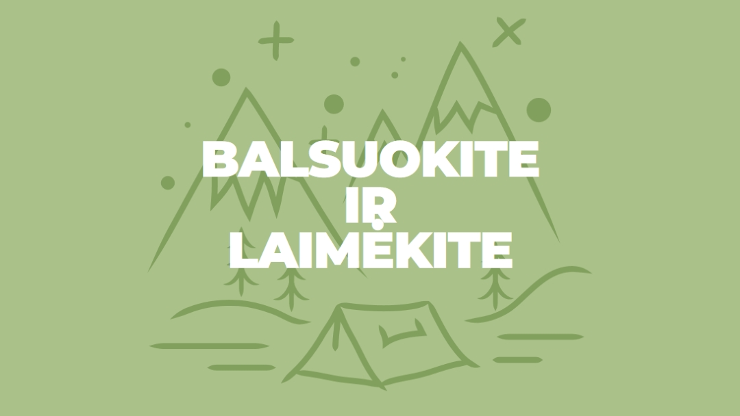 Balsuokite ir laimėkite green whimsical-line