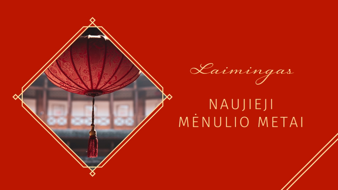 Švenčia Mėnulio Naujieji metai red modern-simple
