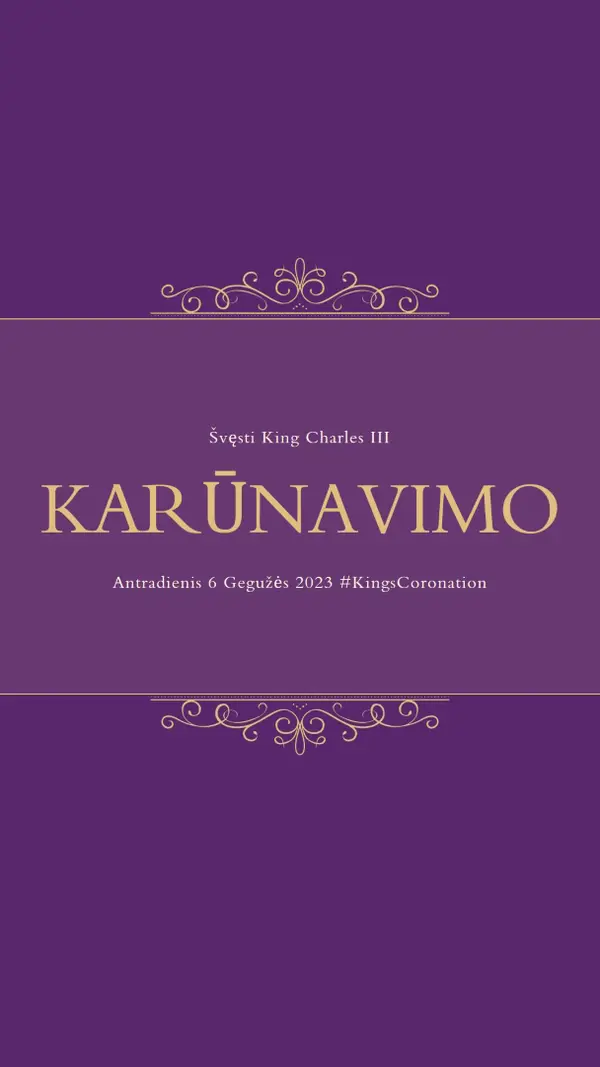 Karališkas pranešimas purple modern-simple