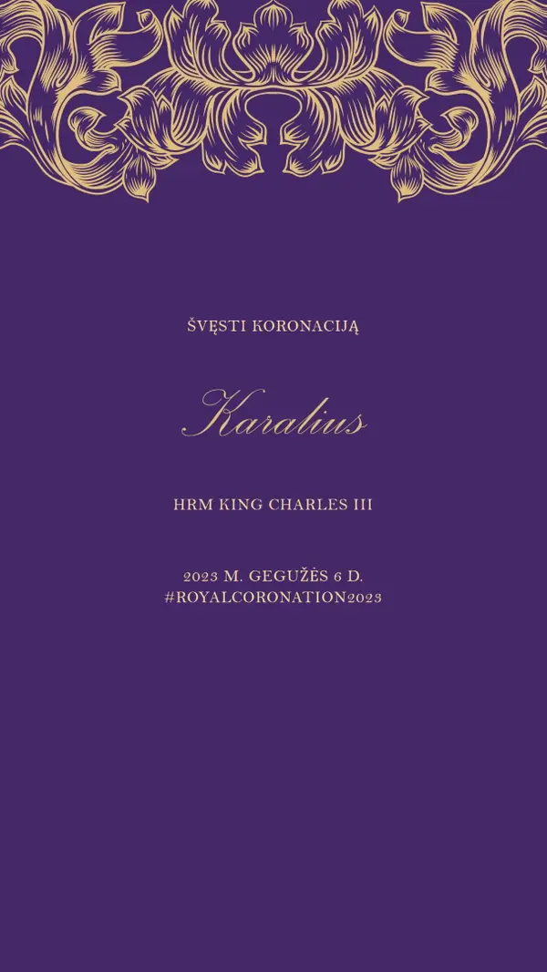 Karūnavimas tinka karaliui purple modern-simple