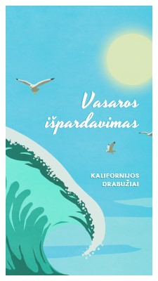 Pranešimas apie vasaros išpardavimo blue vintage-retro