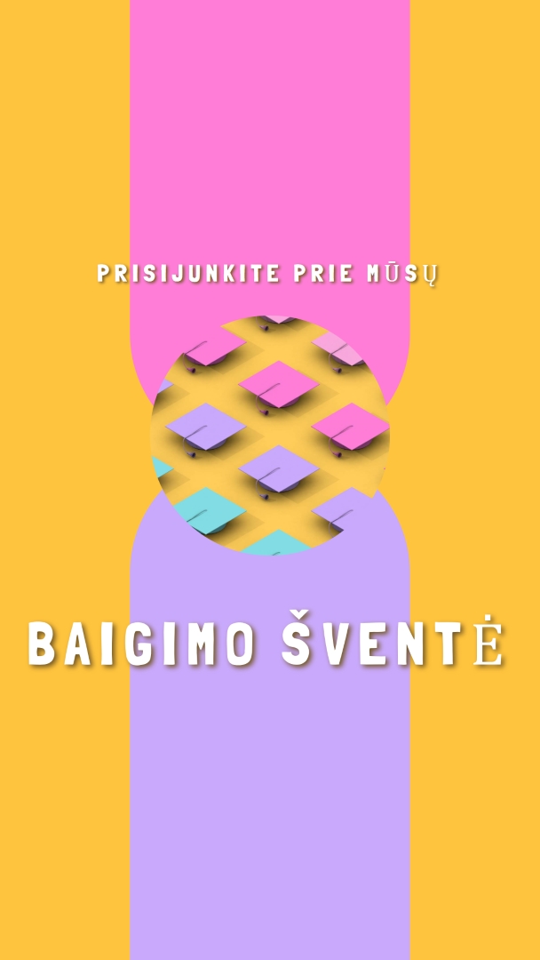 Prisijunkite prie mokyklos baigimo šventės yellow whimsical-color-block