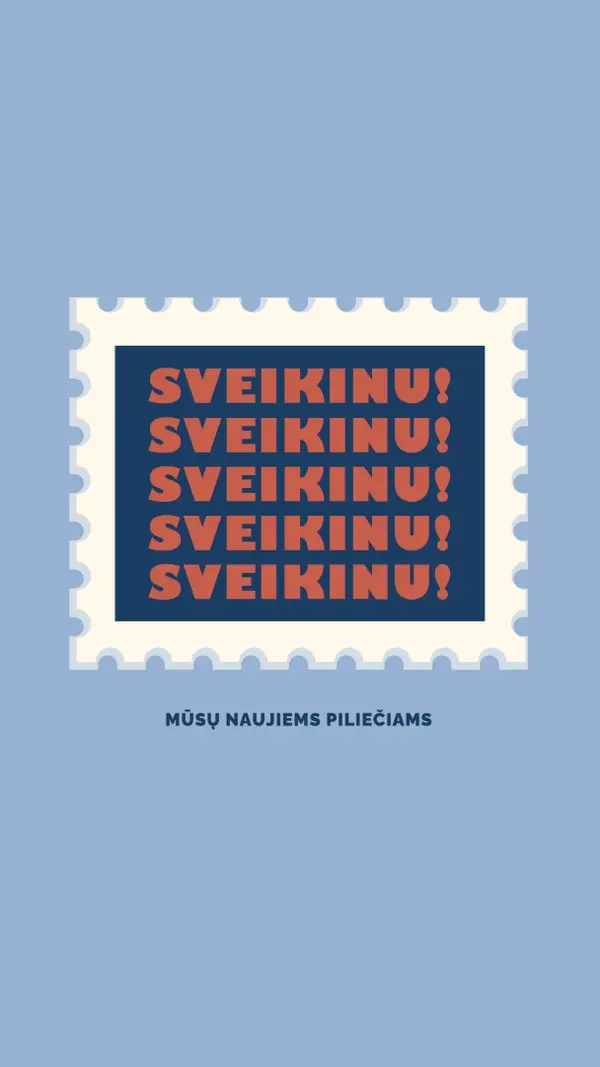 Sveikiname naujais mūsų piliečiais blue modern-simple