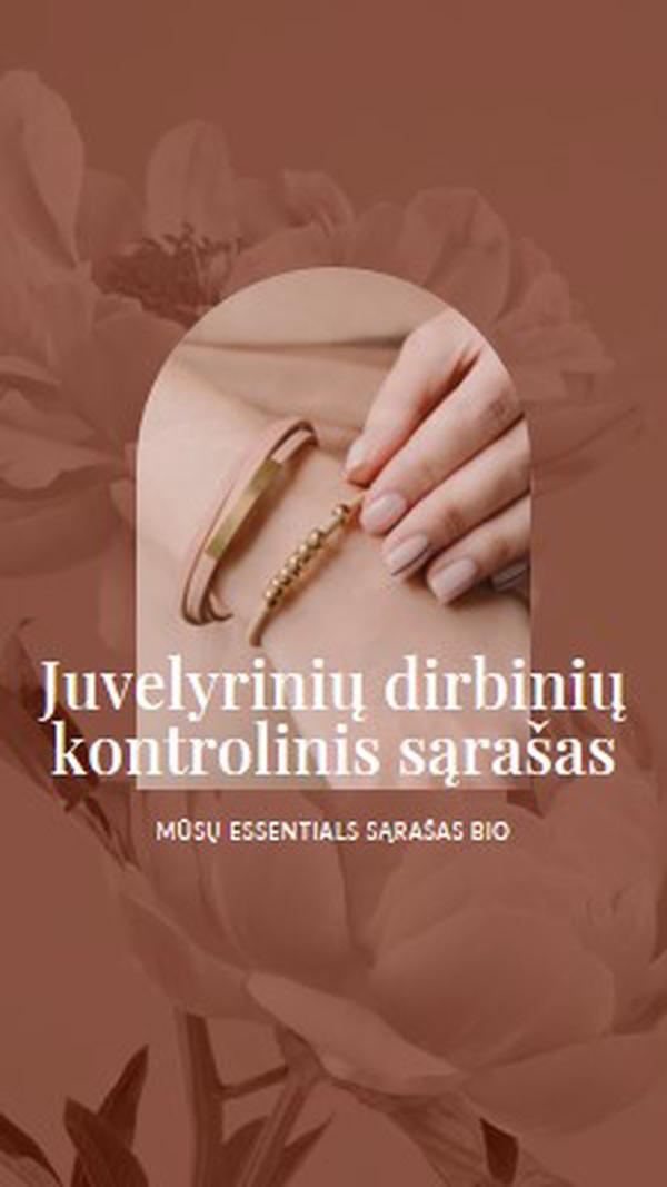 Juvelyrinių dirbinių kontrolinis sąrašas pink organic-boho