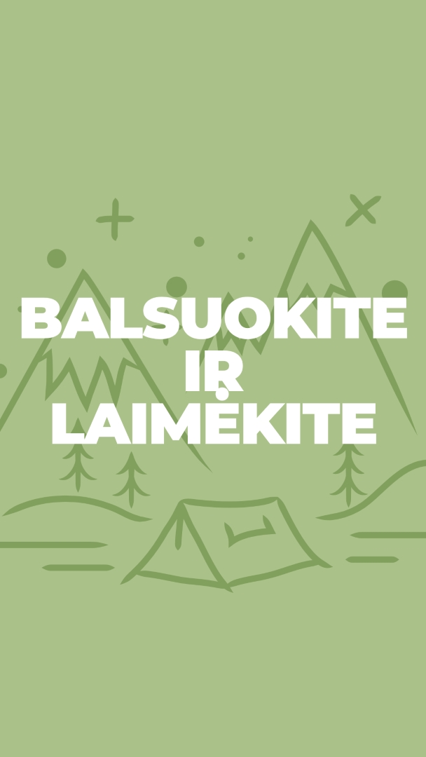 Balsuokite ir laimėkite green whimsical-line