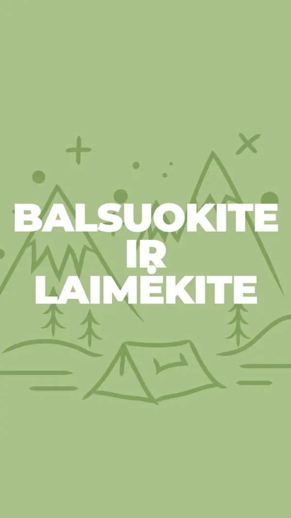 Balsuokite ir laimėkite green whimsical-line