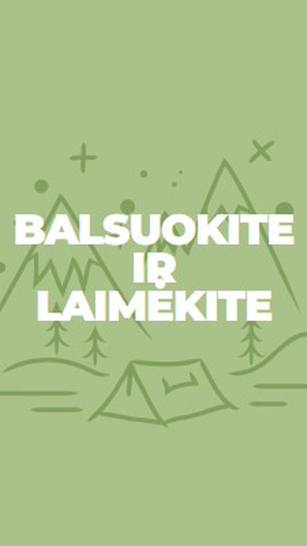 Balsuokite ir laimėkite green whimsical-line