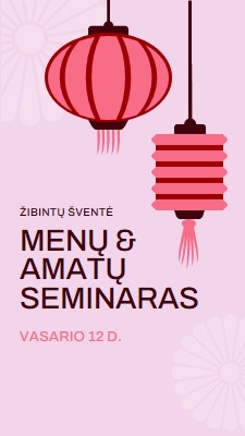 Žibintų šventė seminaras pink modern,whimsical,graphics,minimal,bold,typographic