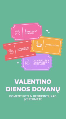 Valentino dienos dovanų green bright,playful,tickets,retro,shape,overlapping